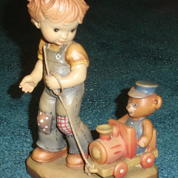 ANRI SARAH KAY VALENTINE "All Aboard" VINTAGE 7" FIGURINE ITALY WITH BOX - RARE! - Picture 3 of 10